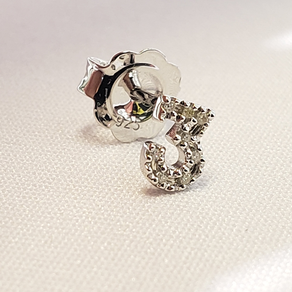 Number 3 diamond earrings